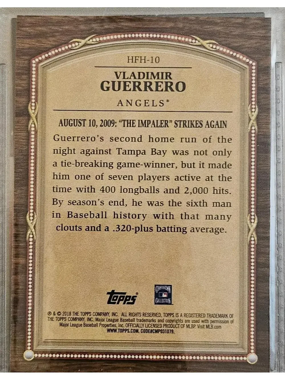 2018 Topps Update Hall of Famer Highlights Insert #HFH-10 Vladimir Guerrero LAA - Picture 2 of 2